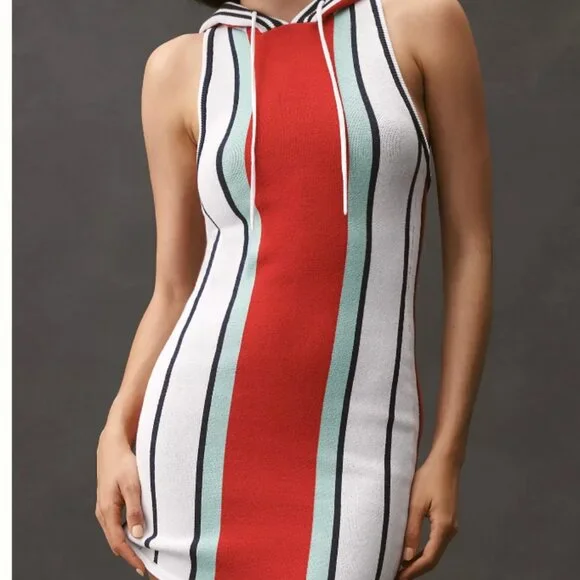 🎽 Anthropologie Sporty Bodycon Mini Dress – Retro Pop Vibes 🏁 - Picture 2 of 15